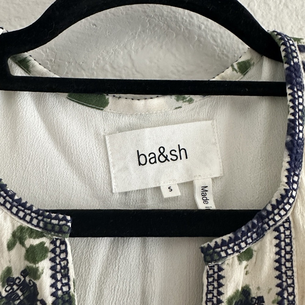 Ba&sh Bamboo Tie Dye Ilda Tunic‎ Dress Small Cream Green Boho Mini - Picture 5 of 14